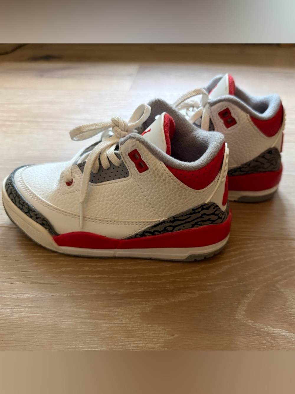 Nike Air Jordan Retro Kids Sneakers - White with Grey & Red